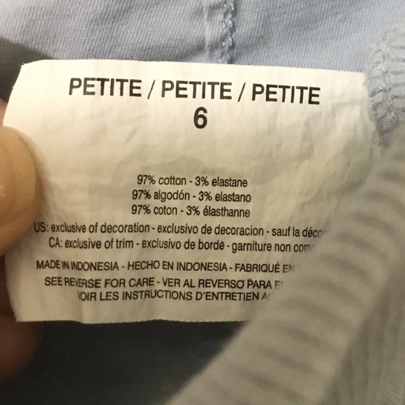 Gloria Vanderbilt Lace-up Bermuda’s Size 6 Petite Light Blue/Grey - Picture 6 of 10